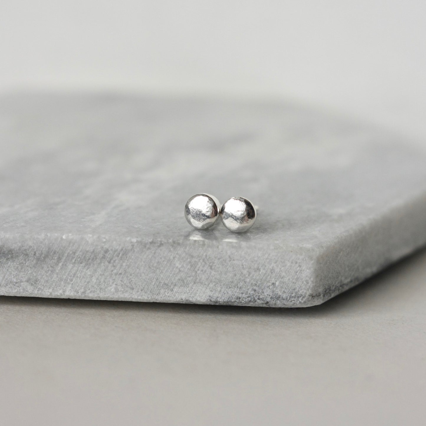 Sterling Silver Pebble Studs