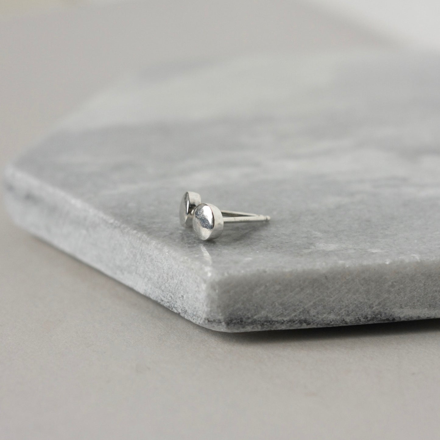 Sterling Silver Pebble Studs