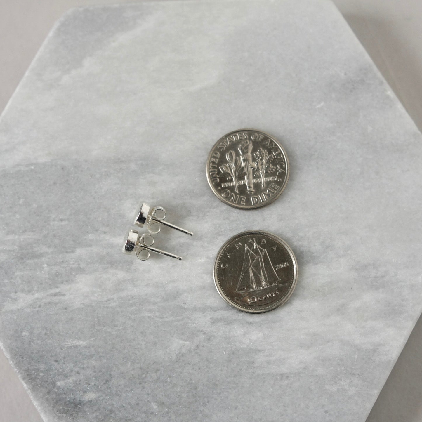 Sterling Silver Pebble Studs