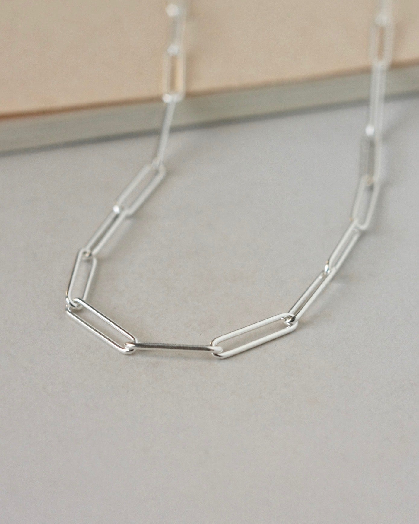 Sterling Silver Paper Clip Chain Necklace