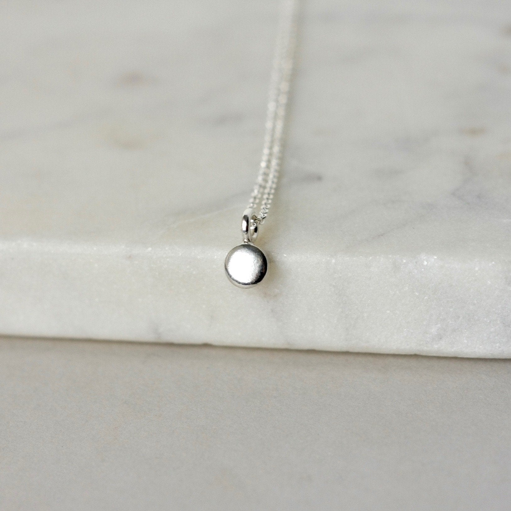 Sterling Silver Minimalist Disc Necklace