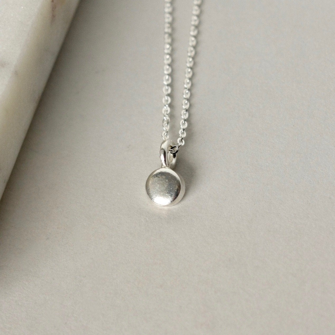 Sterling Silver Minimalist Disc Necklace