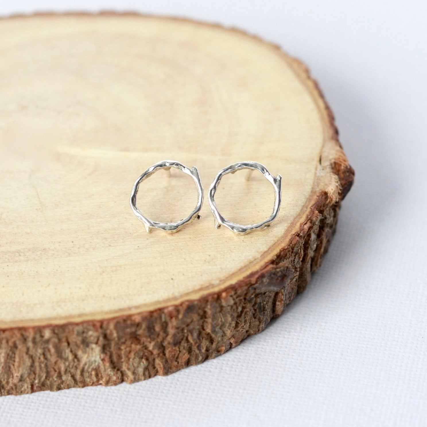 Sterling Silver Twig Stud Earrings