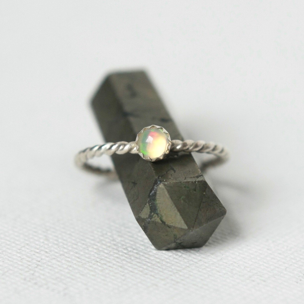 Sterling Silver Ethiopian Welo Opal Ring