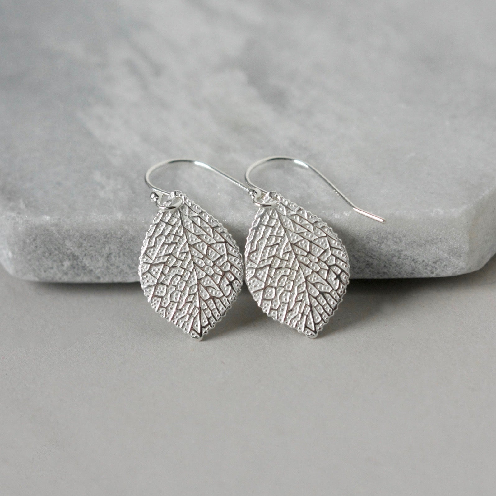 Sterling Silver Nature Inspired Leaf Earrings – julie garland jewelry