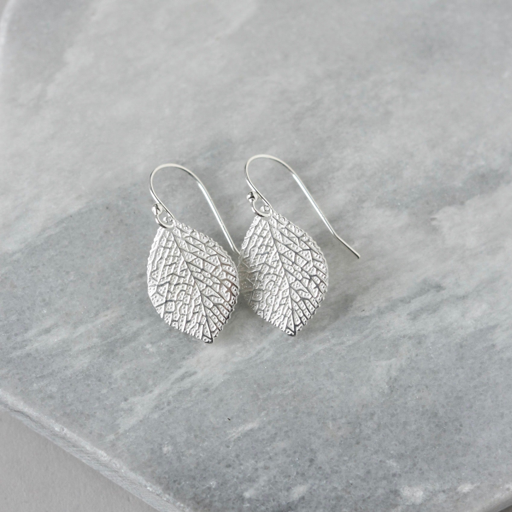 Sterling Silver Leaf Earrings