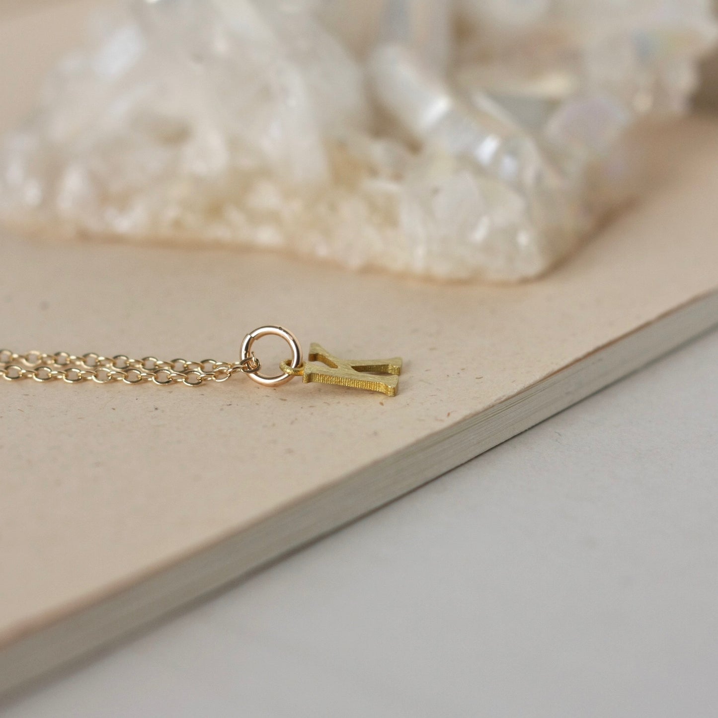 Personalized Gold Brass Initial Charm Necklace