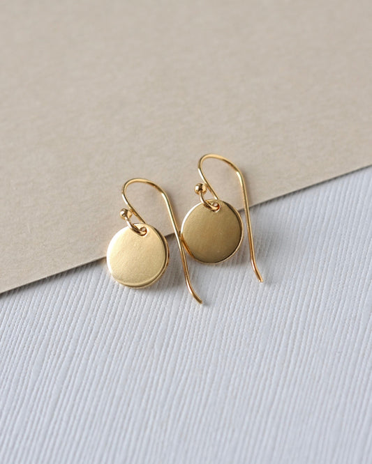 Minimalist Gold Vermeil Disc Earrings