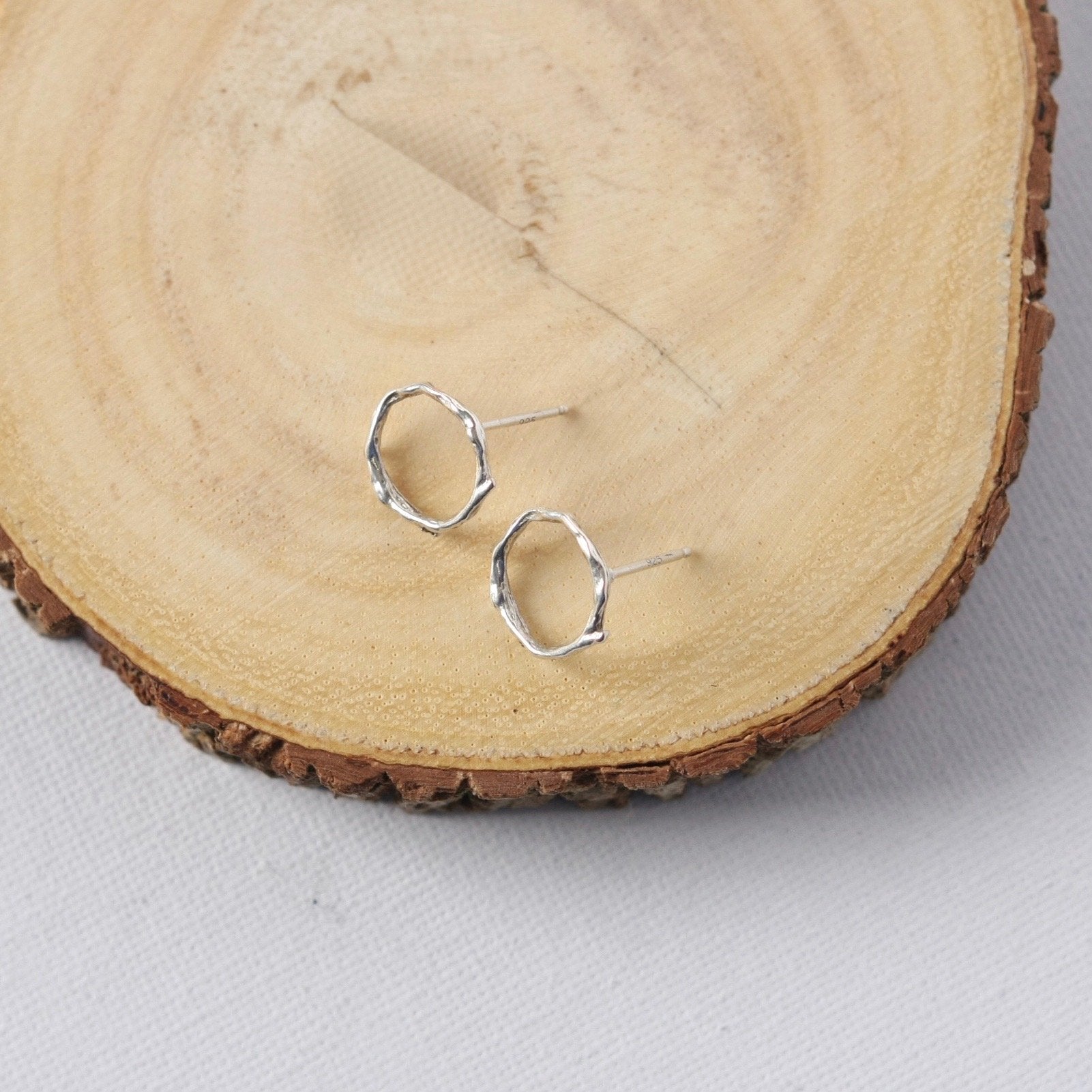 Sterling Silver Twig Stud Earrings
