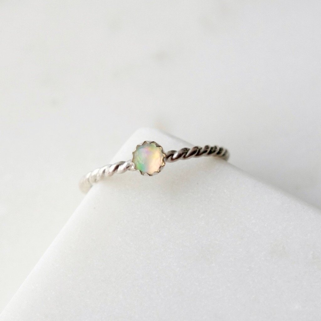 Sterling Silver Ethiopian Welo Opal Ring