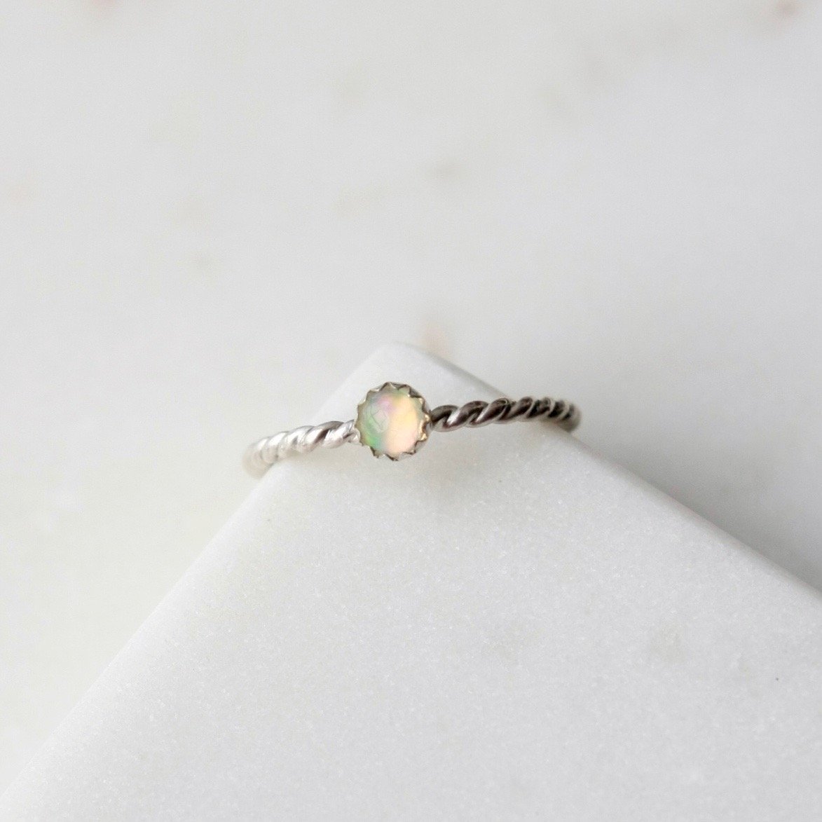 Sterling Silver Ethiopian Welo Opal Ring