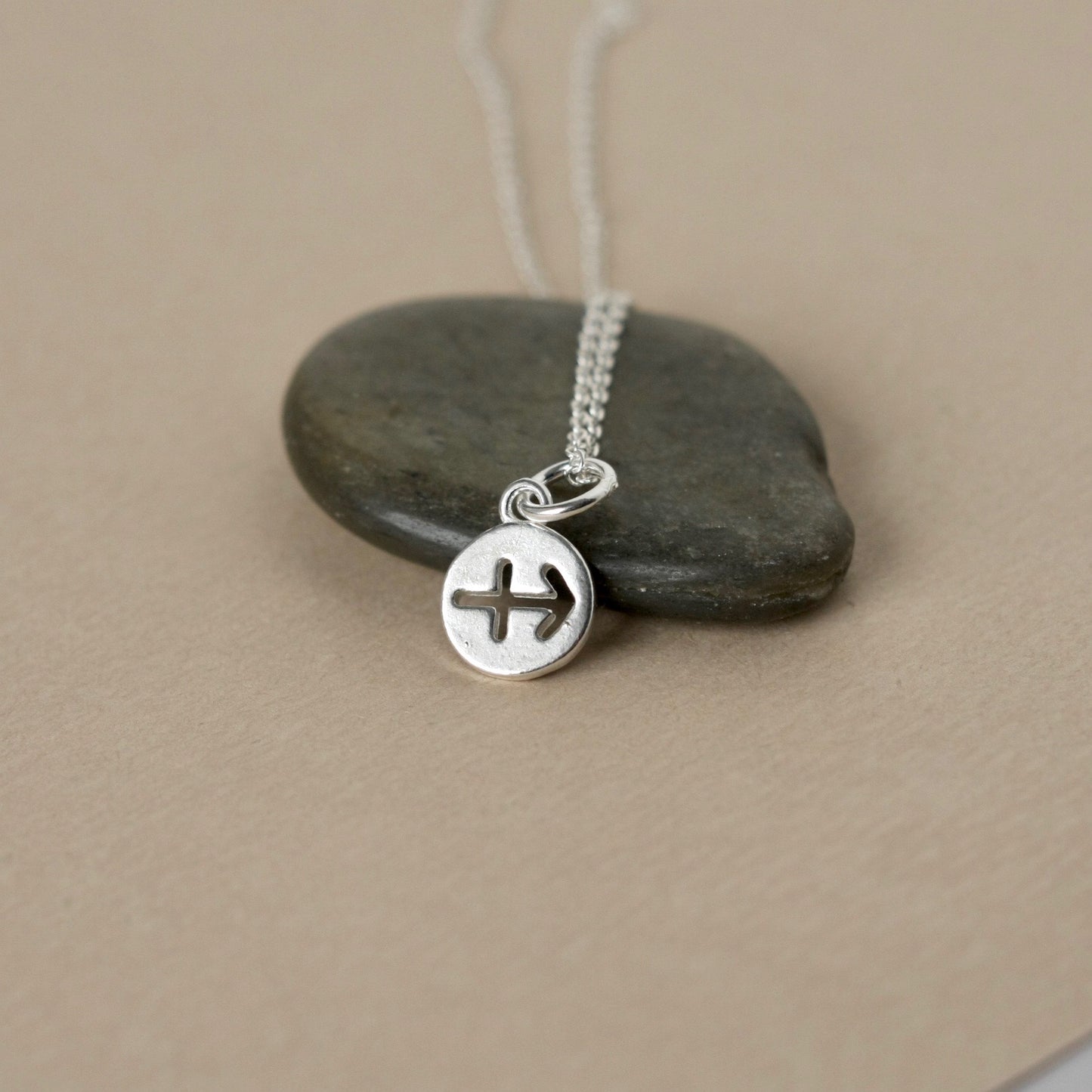 Sterling Silver Round Zodiac Charm Layering Necklace
