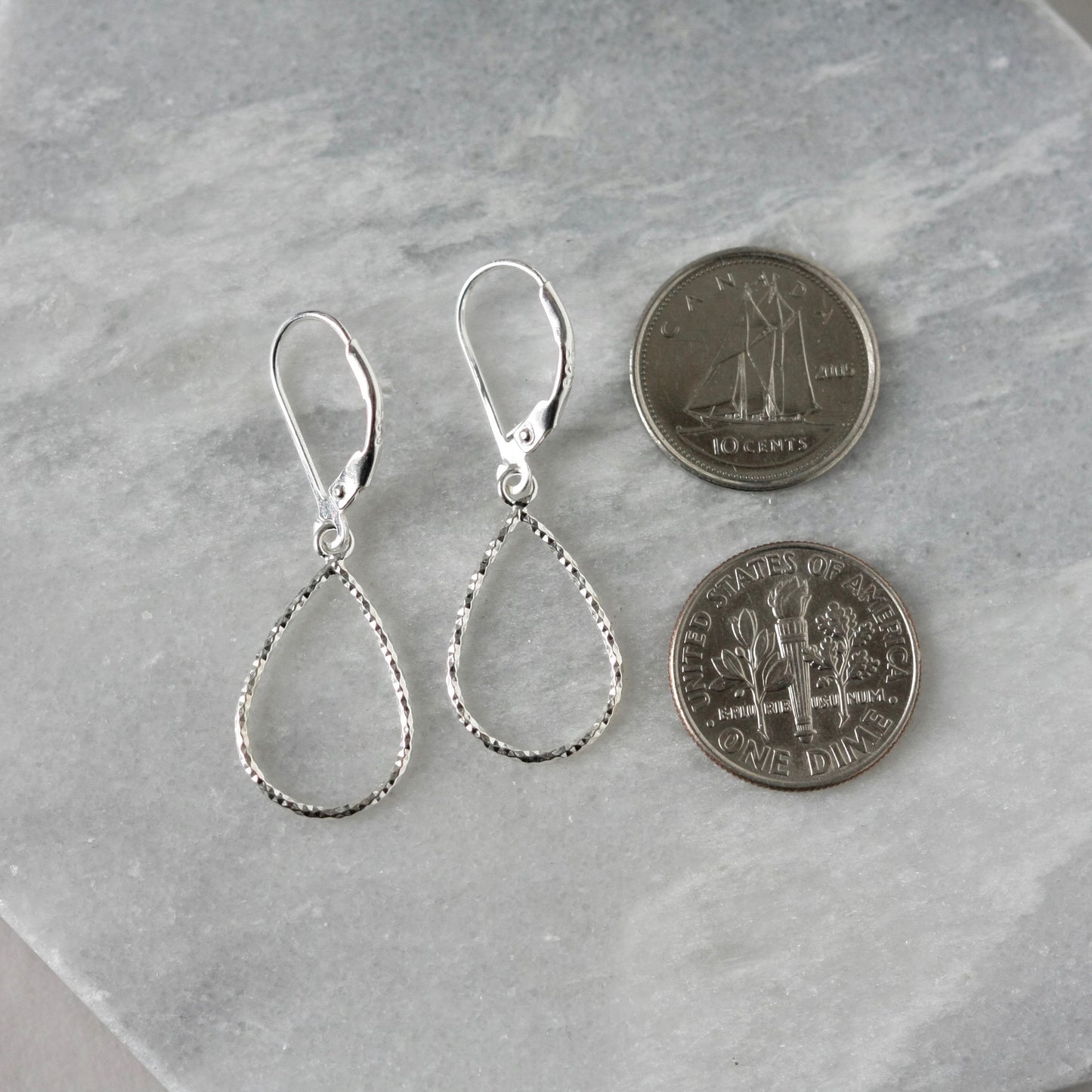 Sparkly Sterling Silver Dangle Earrings