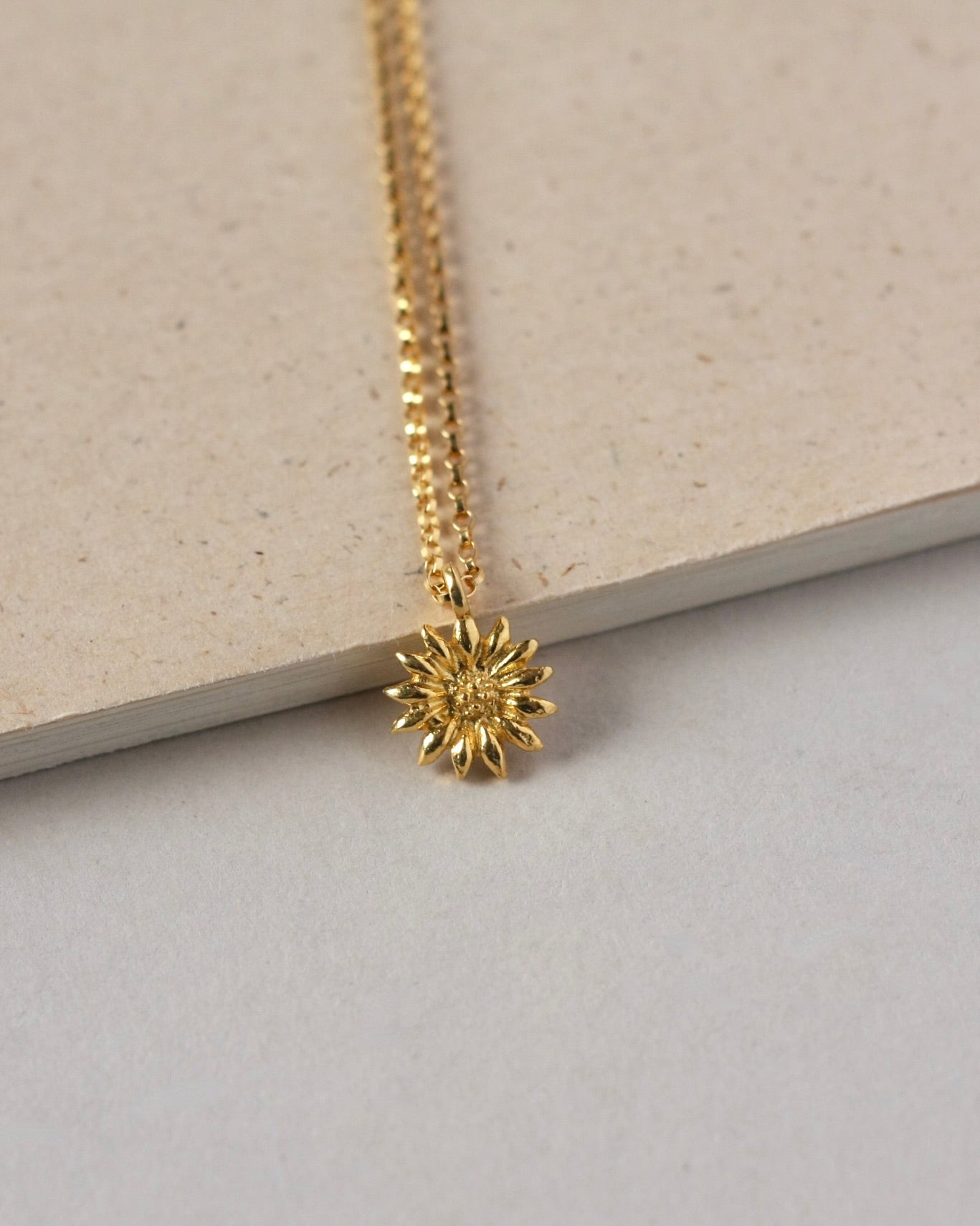 Minimalist Gold Flower Charm Necklace