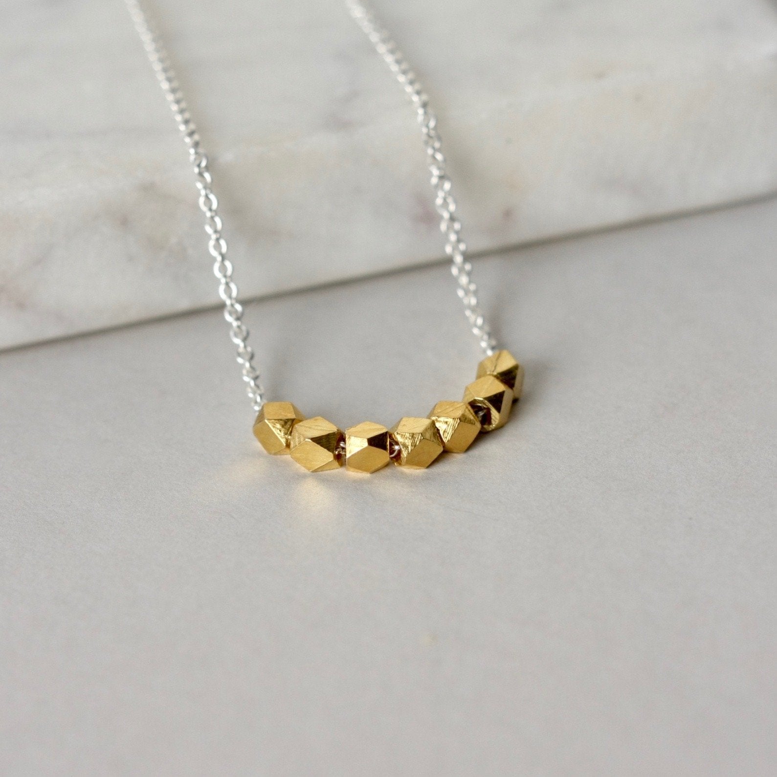 Faceted Gold Vermeil Nugget Necklace