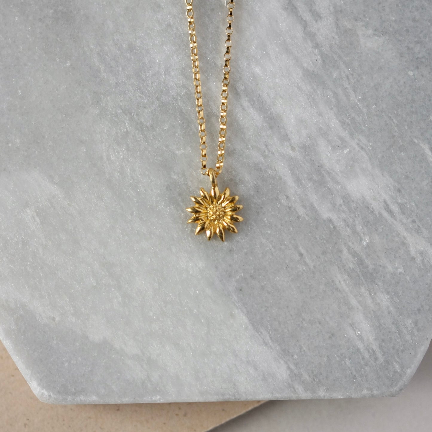 Minimalist Gold Flower Charm Necklace
