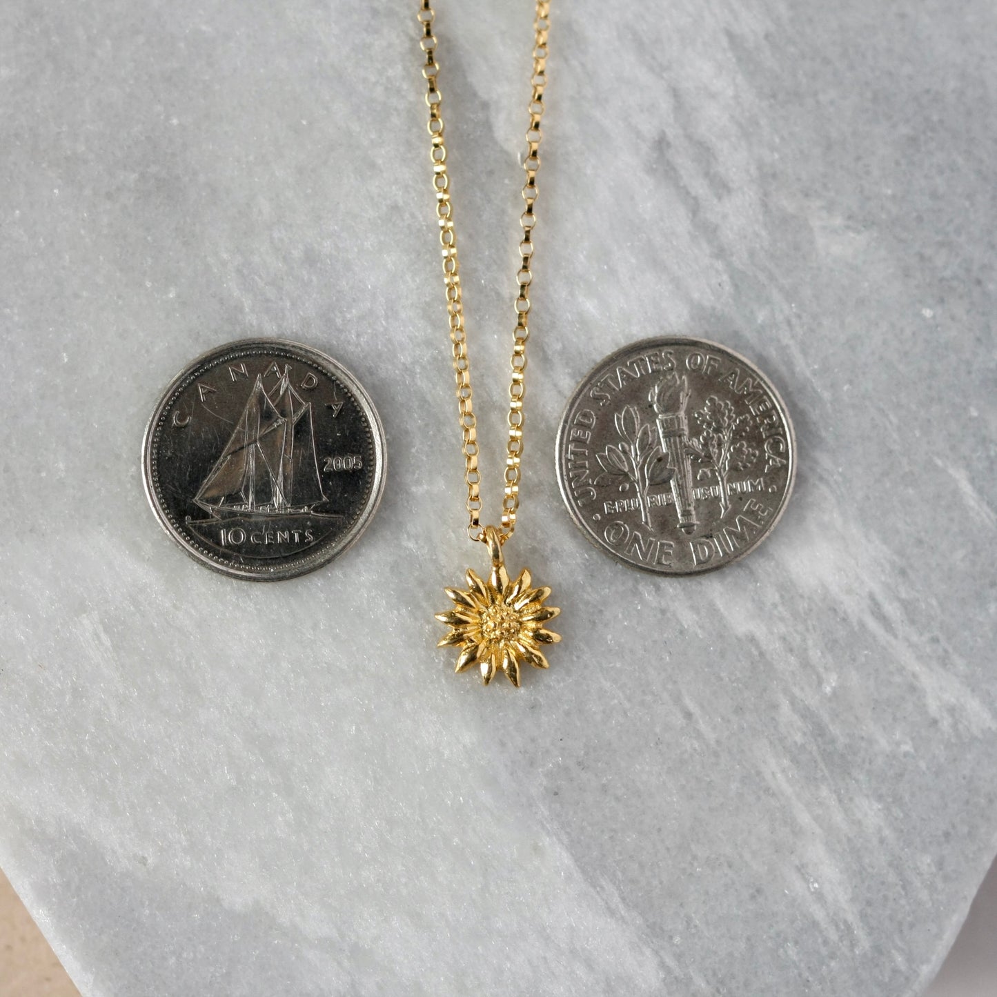 SALE Minimalist Gold Flower Charm Necklace