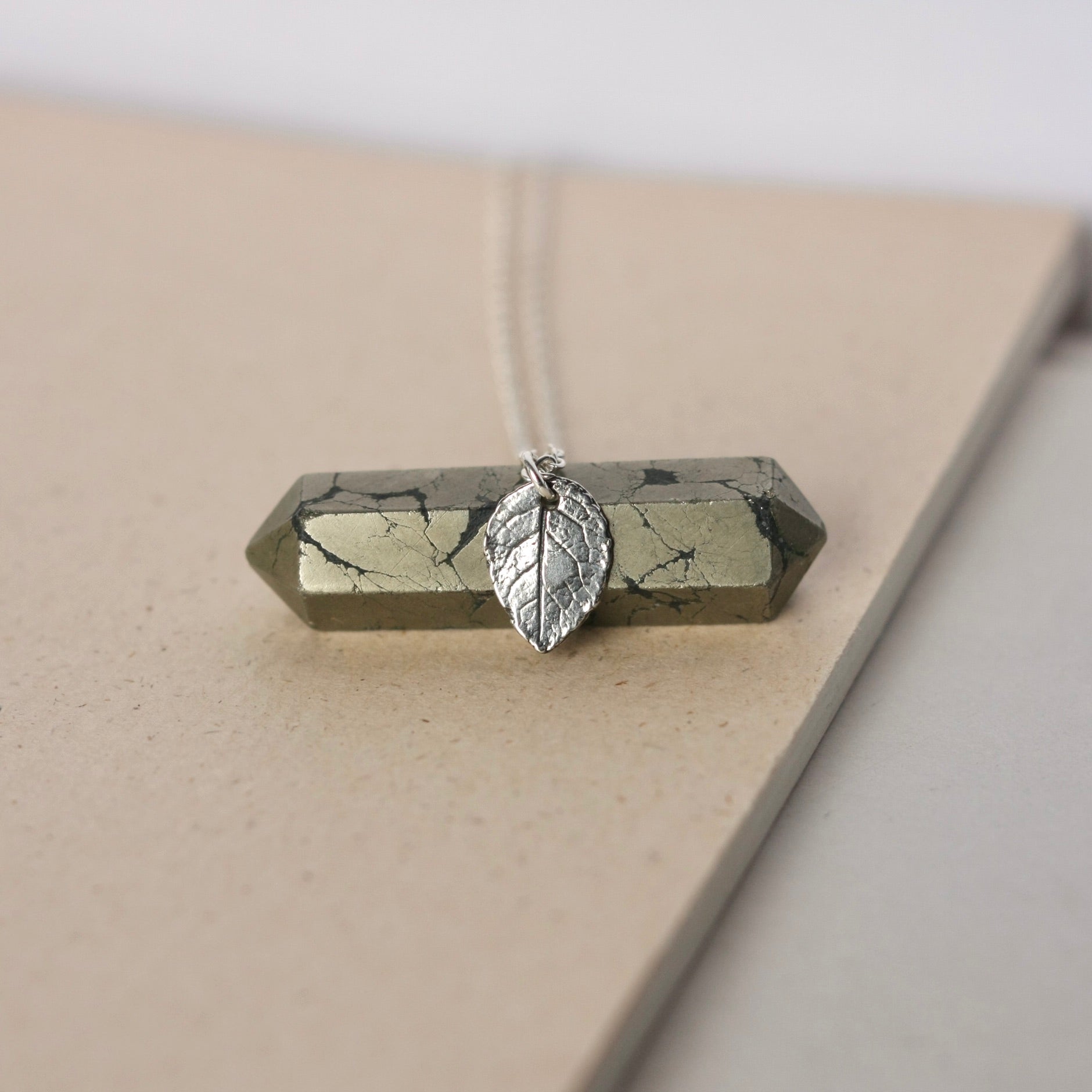 Minimalist Dainty Sterling Silver Leaf  Necklace