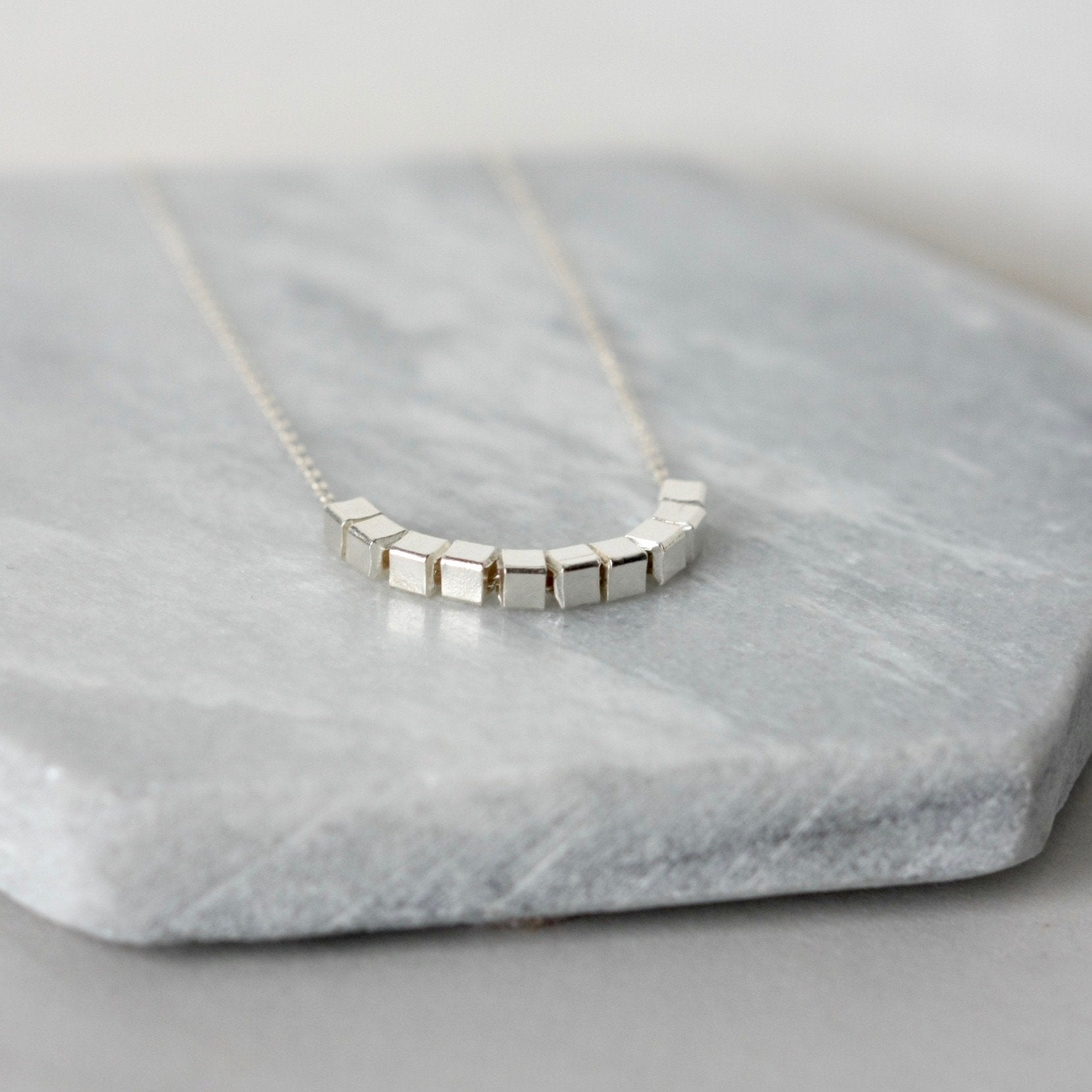 Sterling Silver Geometric Layering Necklace