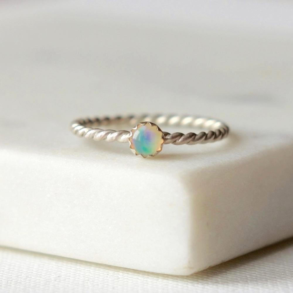 Sterling Silver Ethiopian Welo Opal Ring