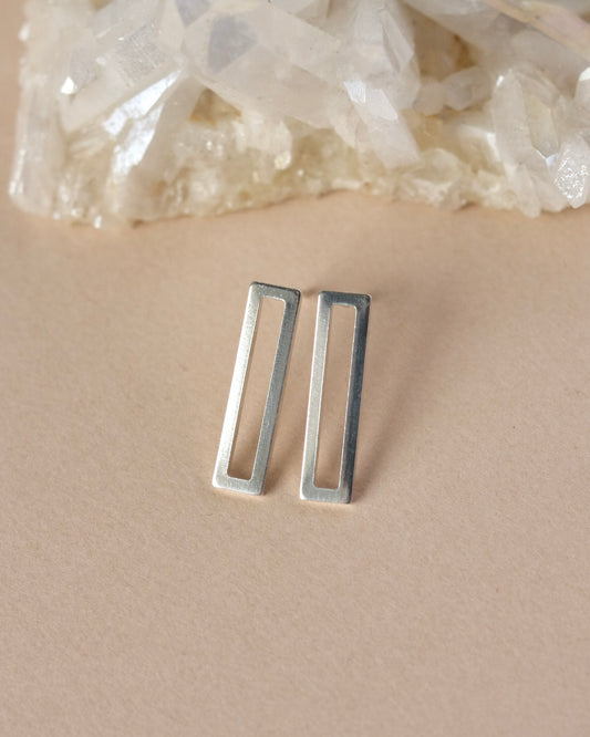 Minimalist Sterling Silver Geometric Stud Earrings