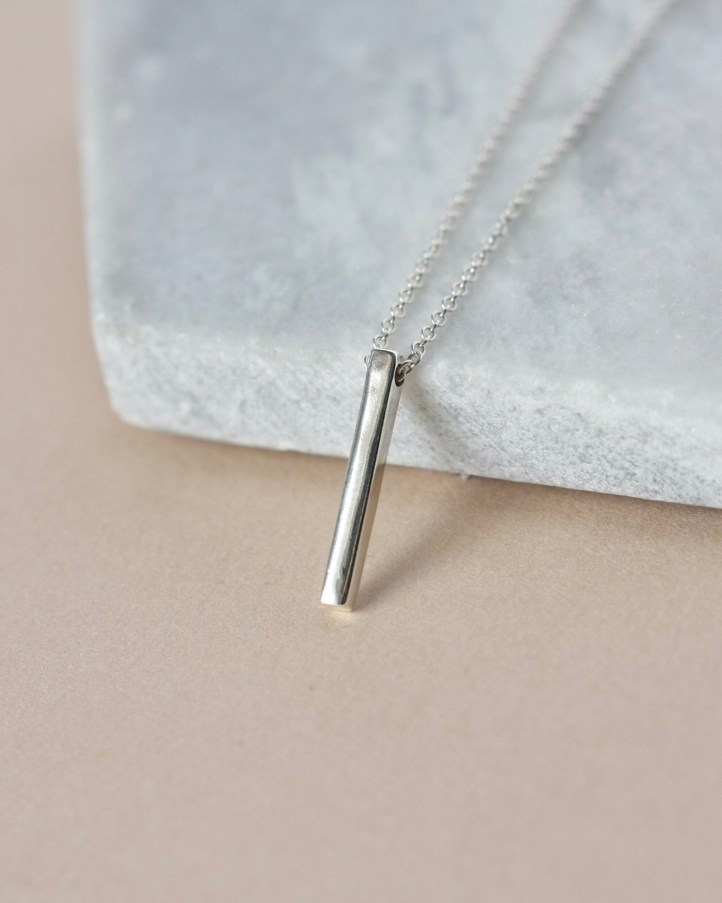 Minimalist Sterling Silver Bar Necklace