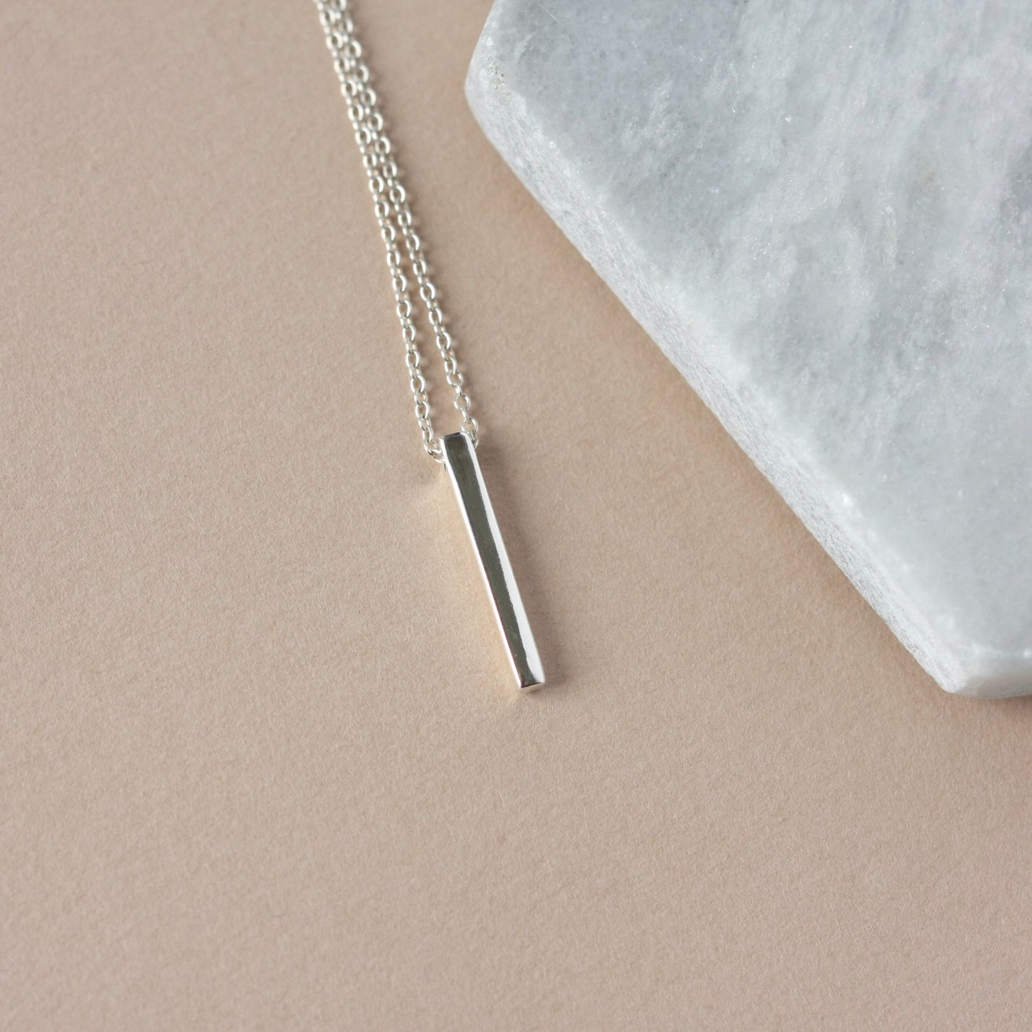 Minimalist Sterling Silver Bar Necklace