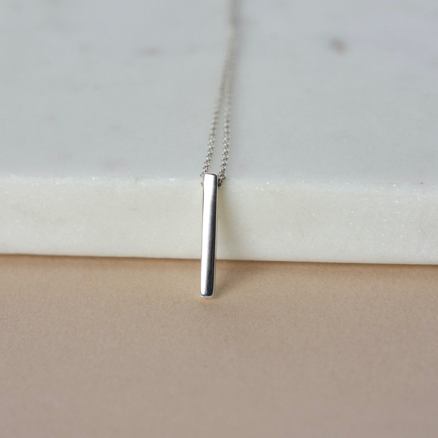 Minimalist Sterling Silver Bar Necklace