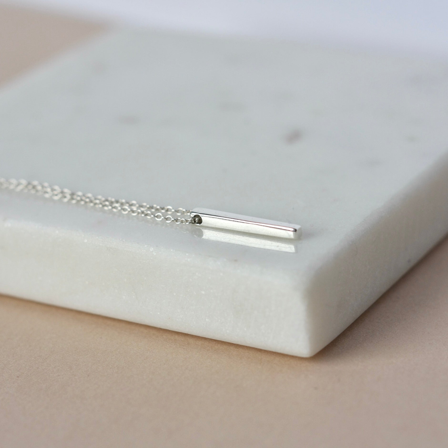 Minimalist Sterling Silver Bar Necklace