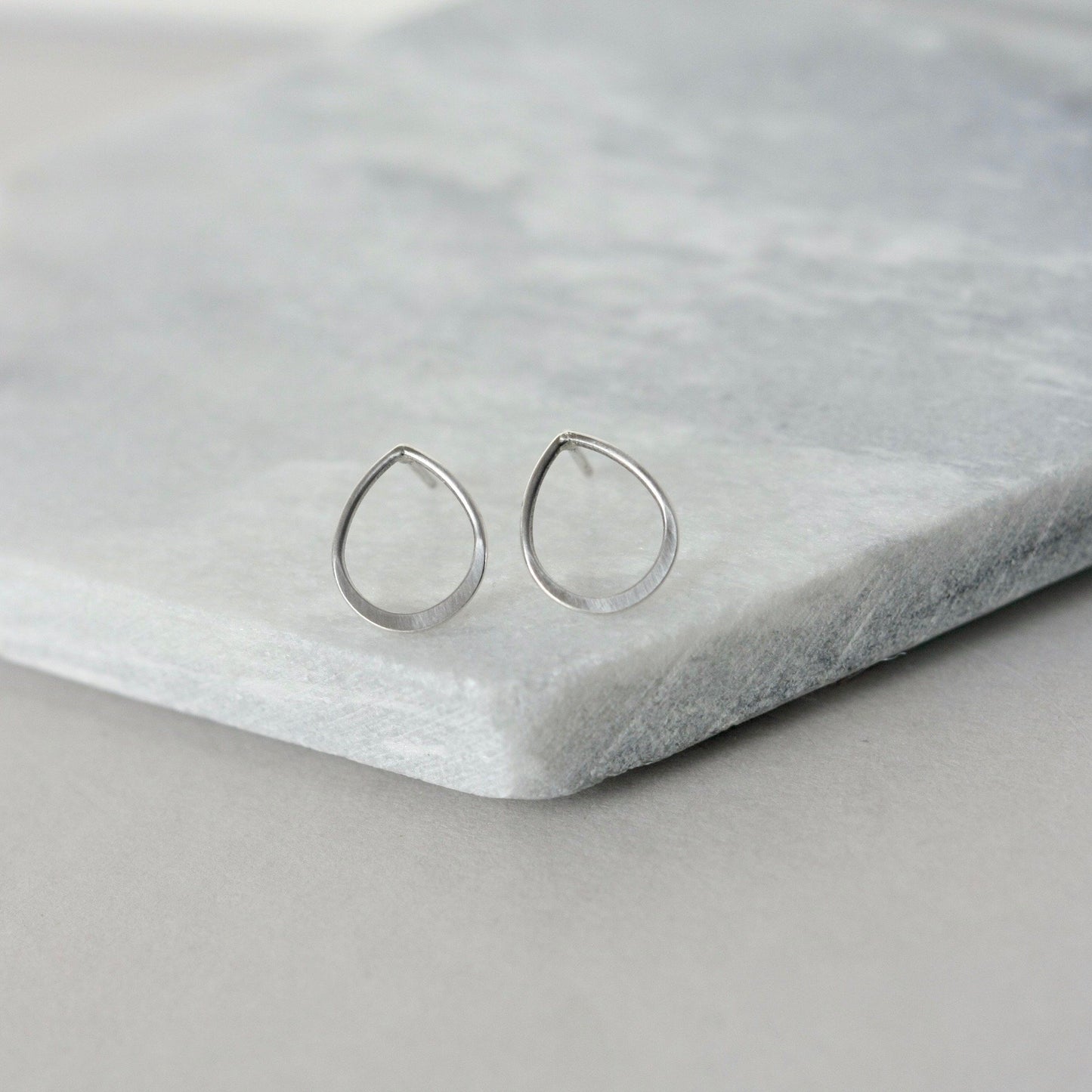 Small Sterling Silver Teardrop Stud Earrings