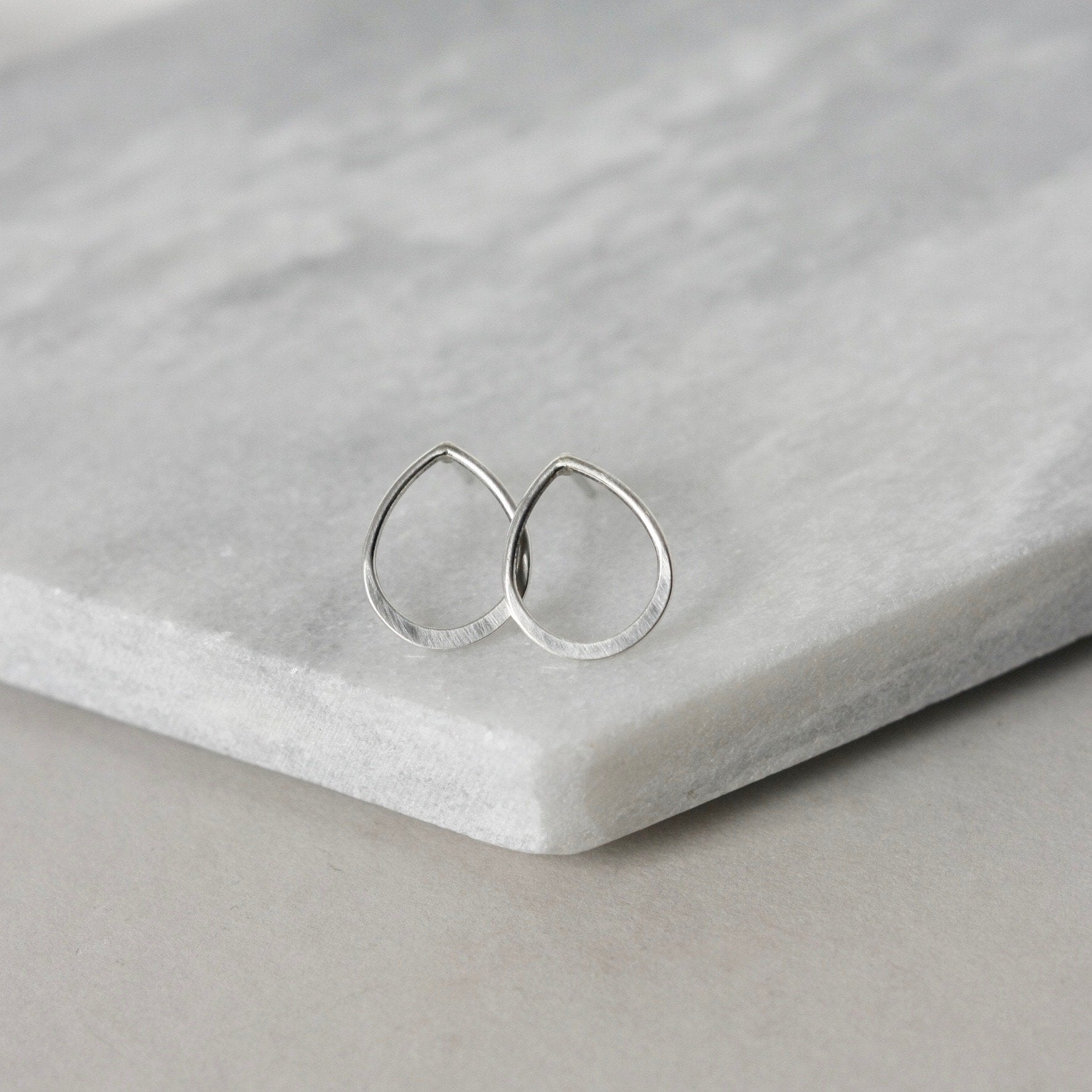 Small Sterling Silver Teardrop Stud Earrings