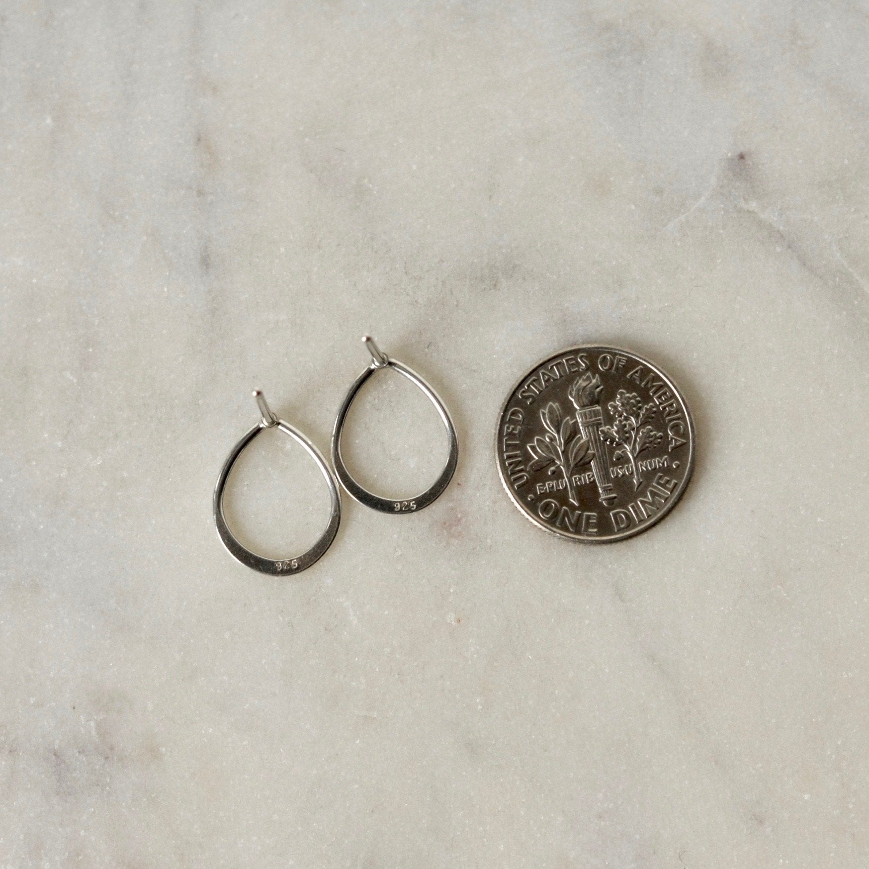 Small Sterling Silver Teardrop Stud Earrings