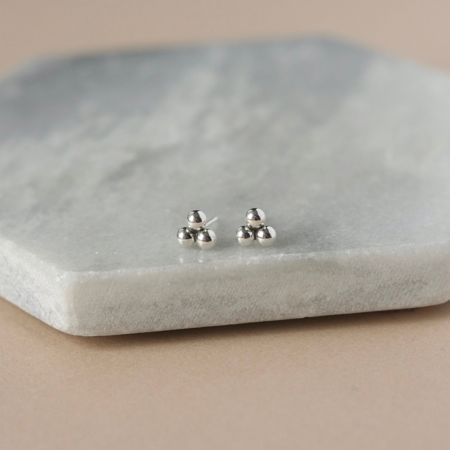 Minimalist Dainty Sterling Silver Dot Stud Earrings