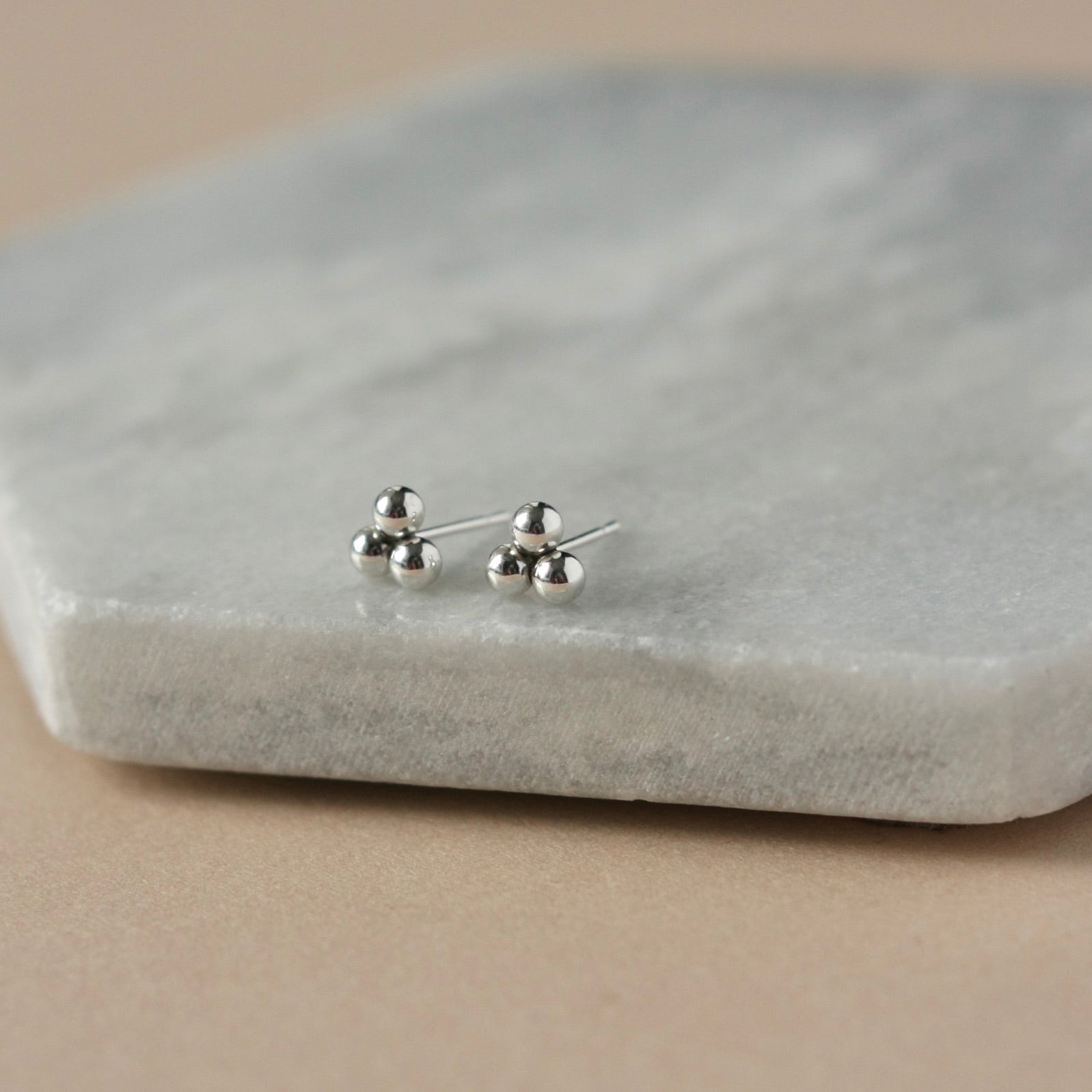 Minimalist Dainty Sterling Silver Dot Stud Earrings