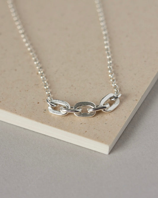 Chunky Sterling Silver Chain Layering Necklace