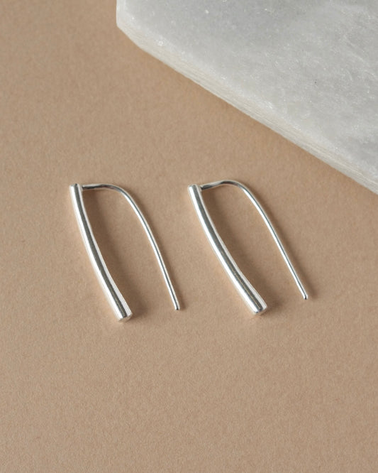 Minimalist Sterling Silver Bar Earrings