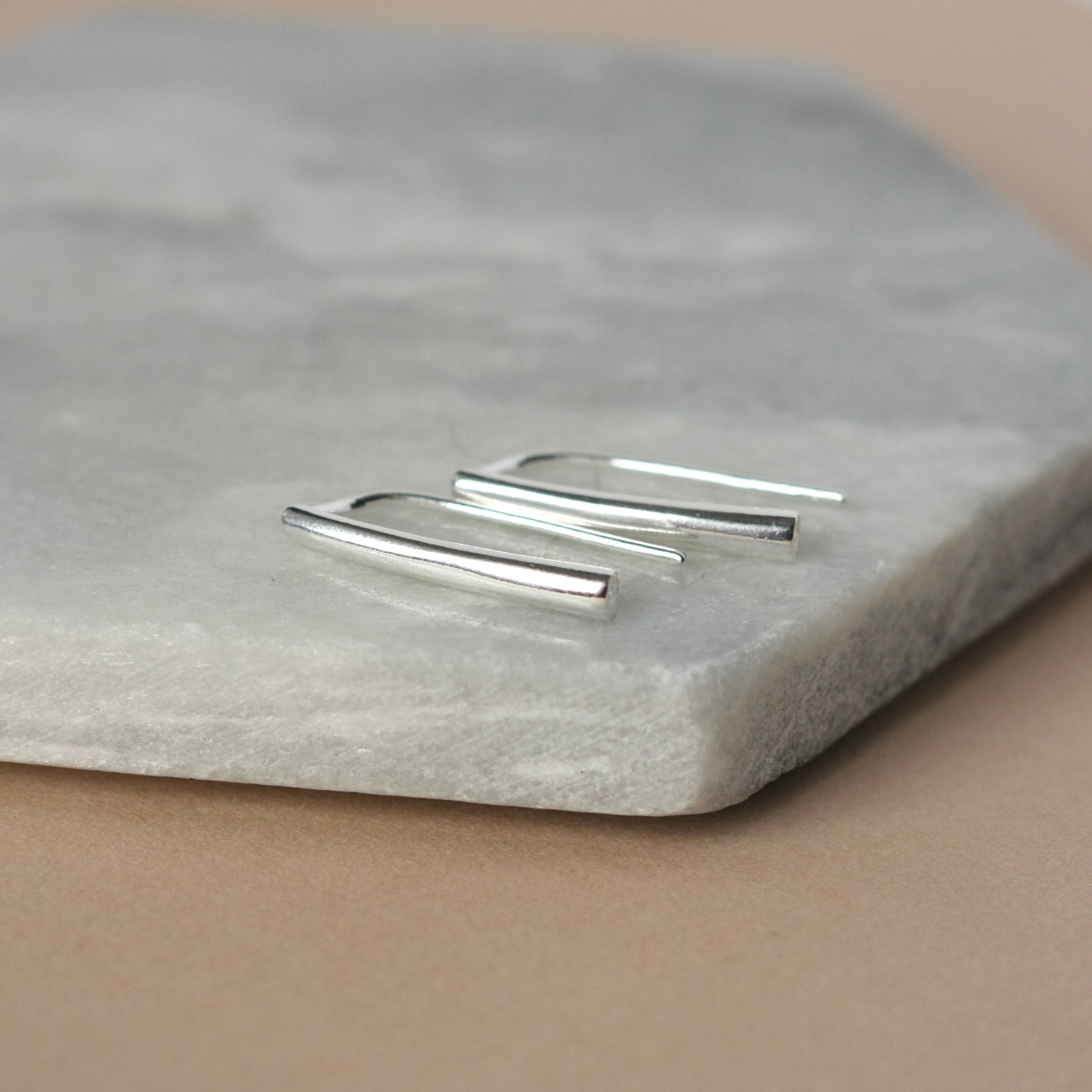Minimalist Sterling Silver Bar Earrings