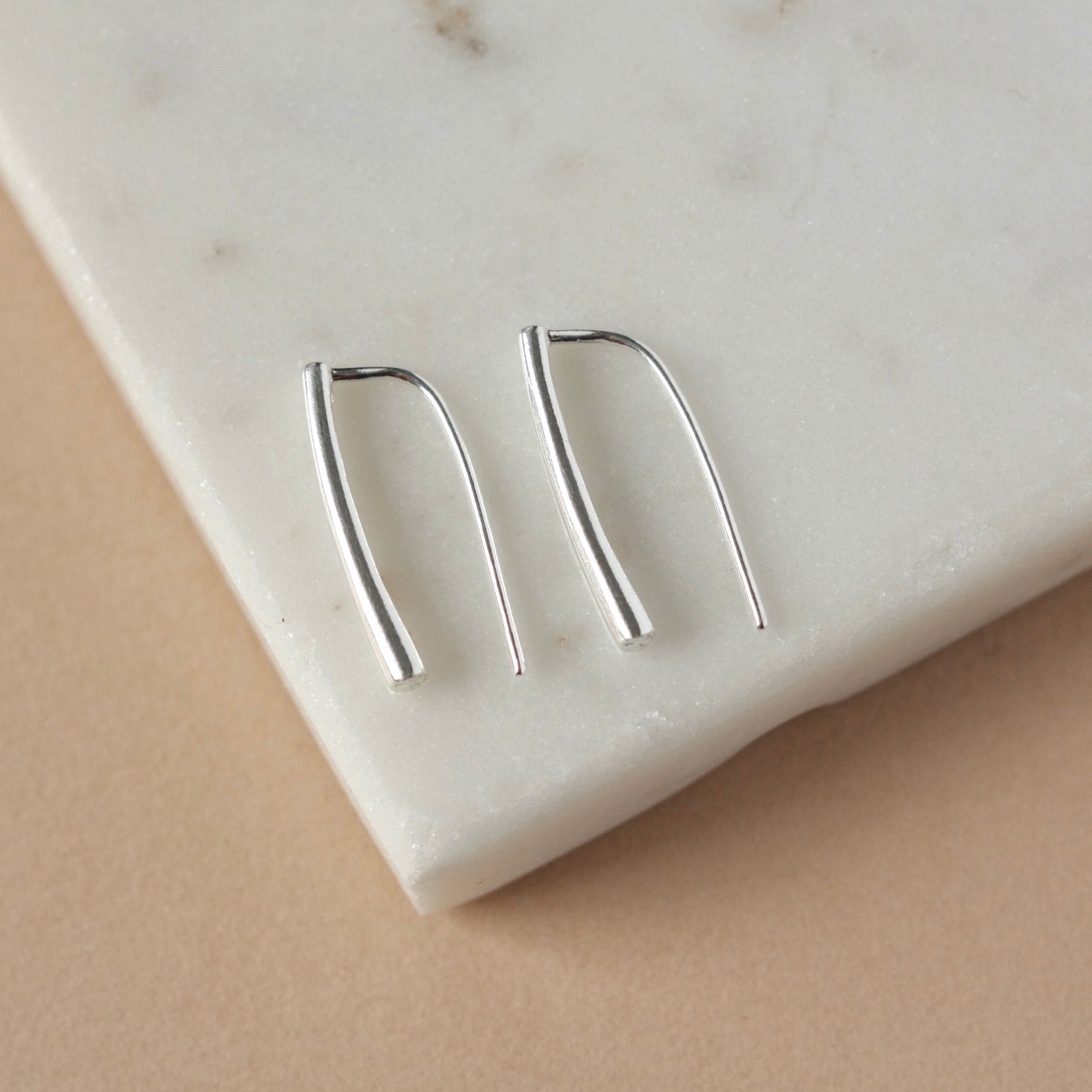 Minimalist Sterling Silver Bar Earrings