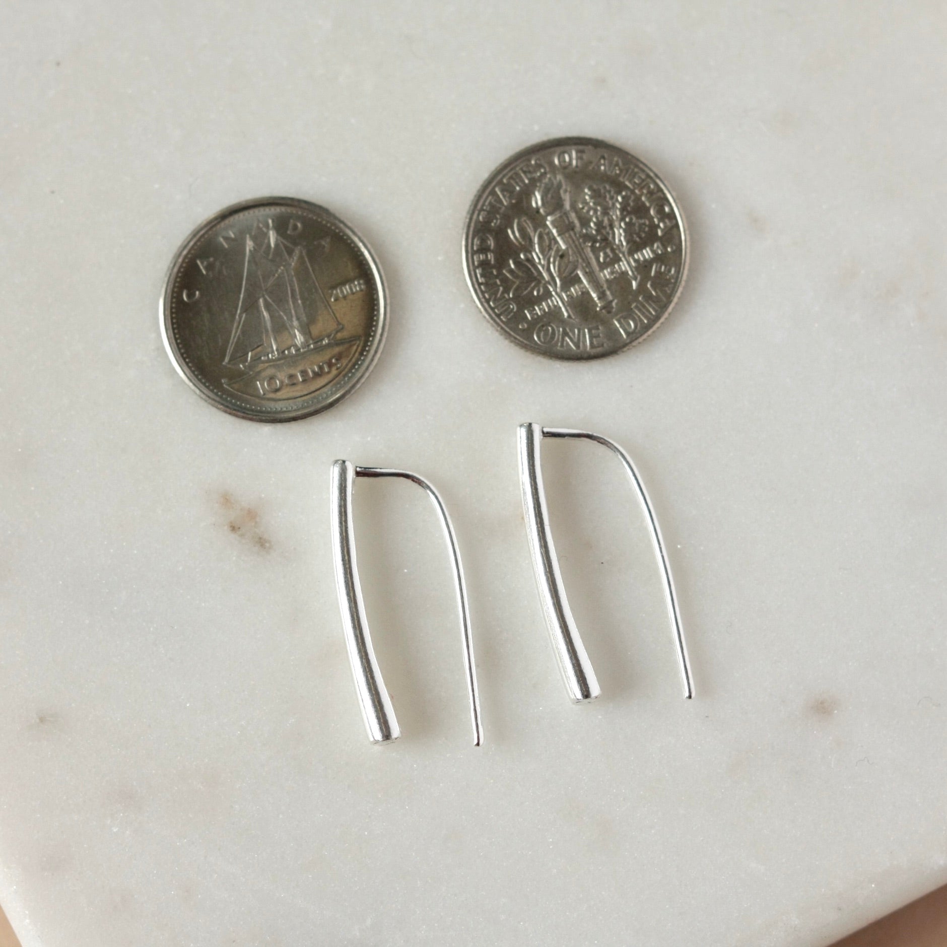 Minimalist Sterling Silver Bar Earrings