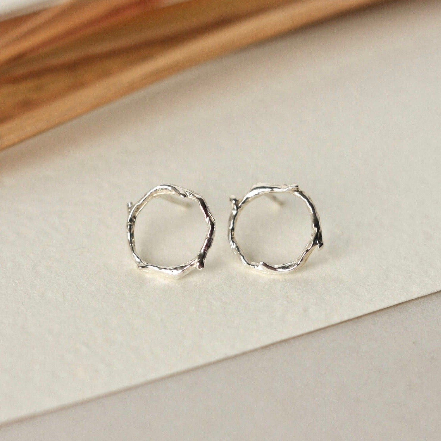 Sterling Silver Twig Stud Earrings