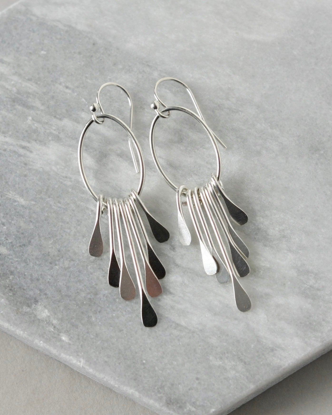 Sterling Silver Chandelier Fringe Earrings