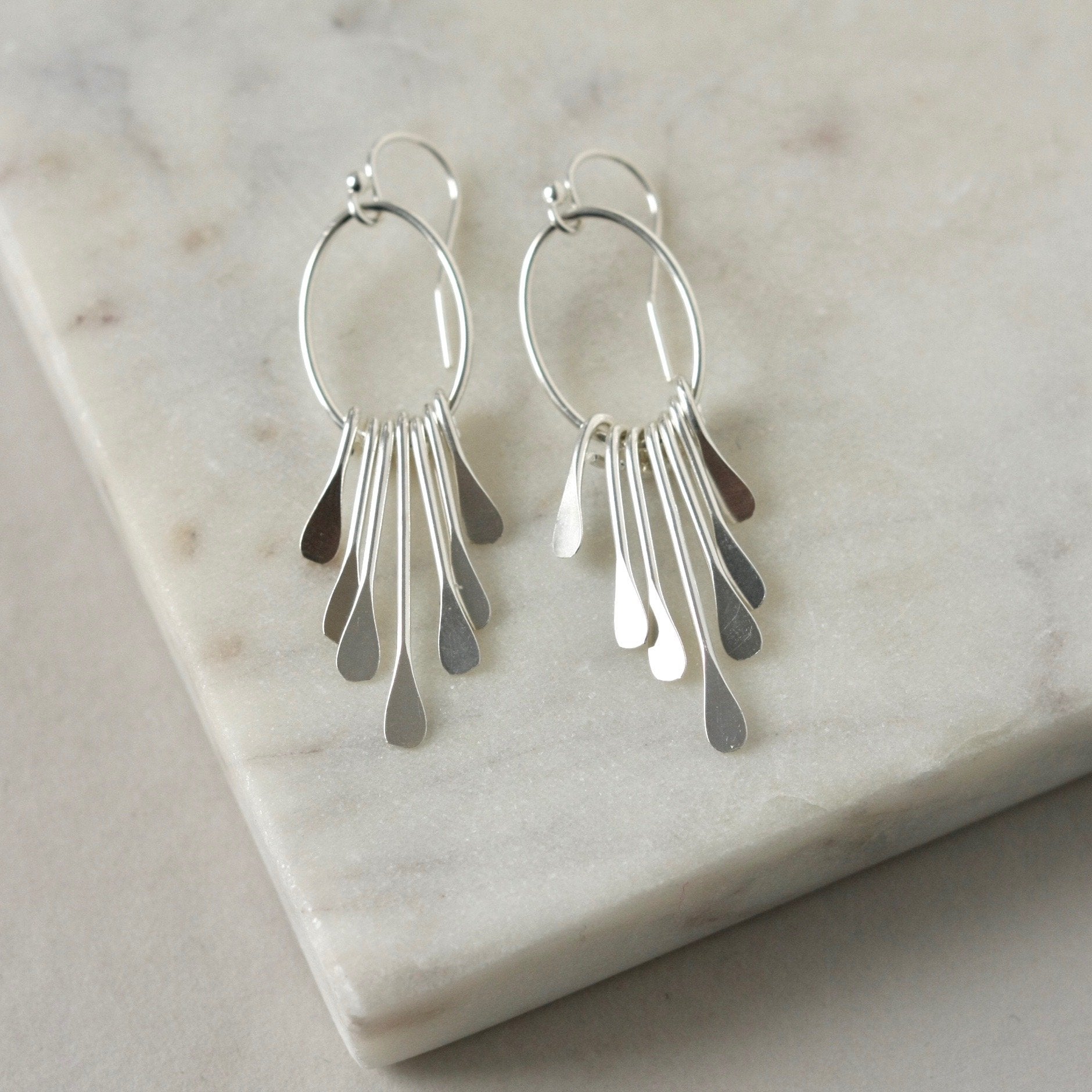 Sterling Silver Chandelier Fringe Earrings