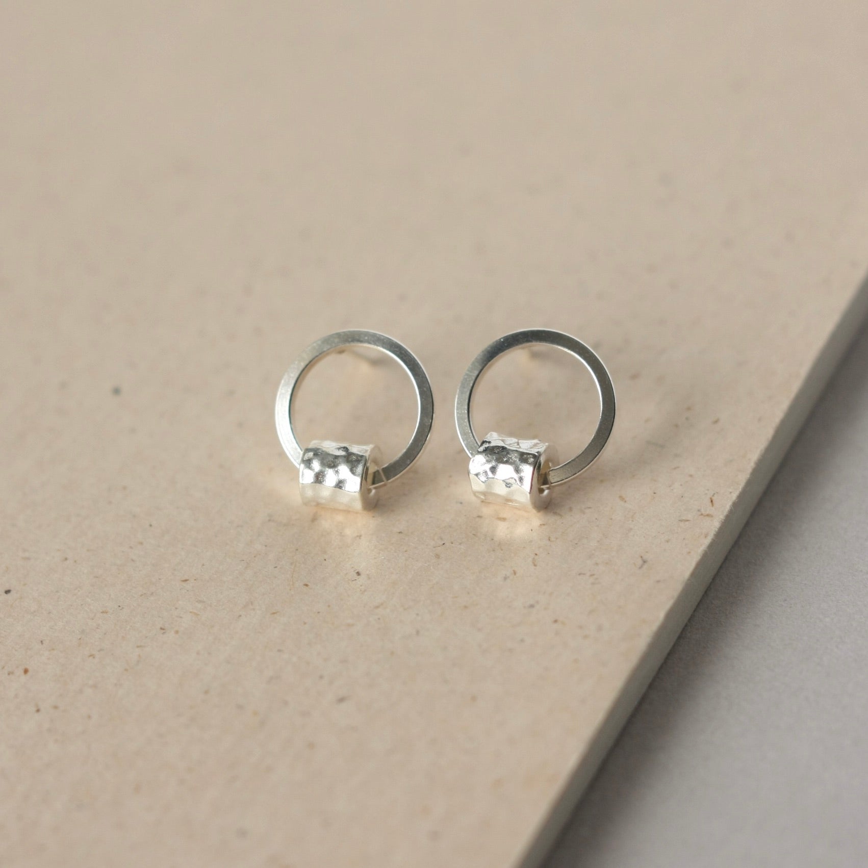 Minimalist Sterling Silver Circle Stud Earrings