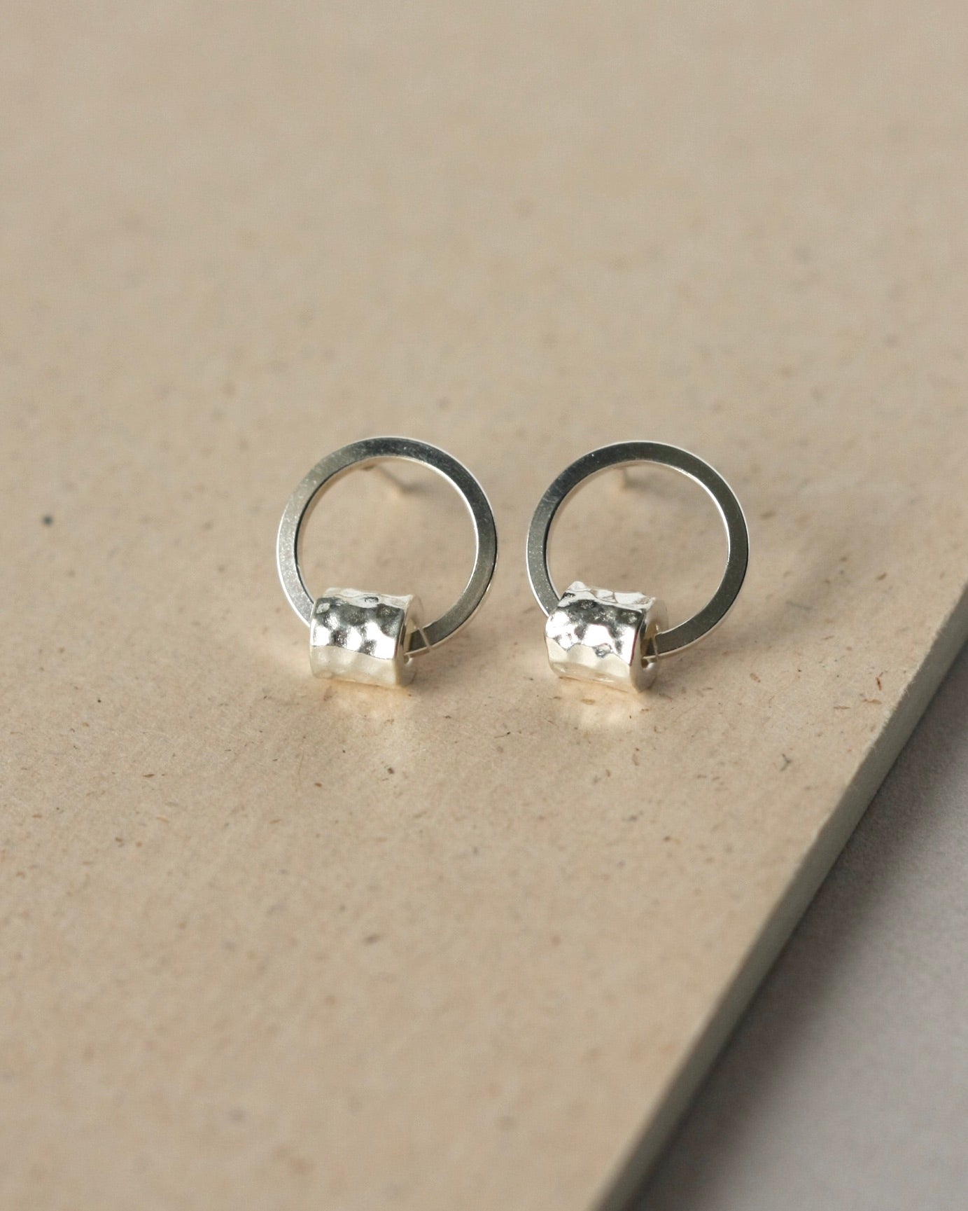 Minimalist Sterling Silver Circle Stud Earrings