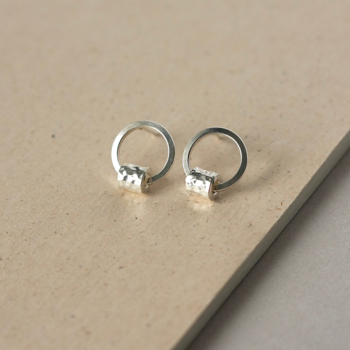 Minimalist Sterling Silver Circle Stud Earrings