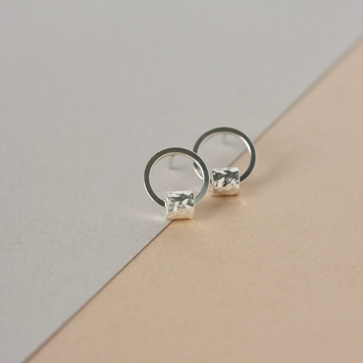 Minimalist Sterling Silver Circle Stud Earrings