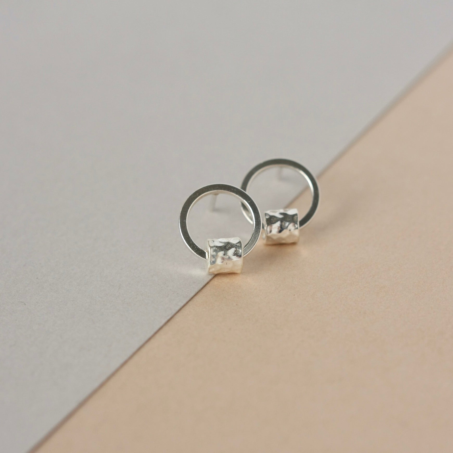 Minimalist Sterling Silver Circle Stud Earrings