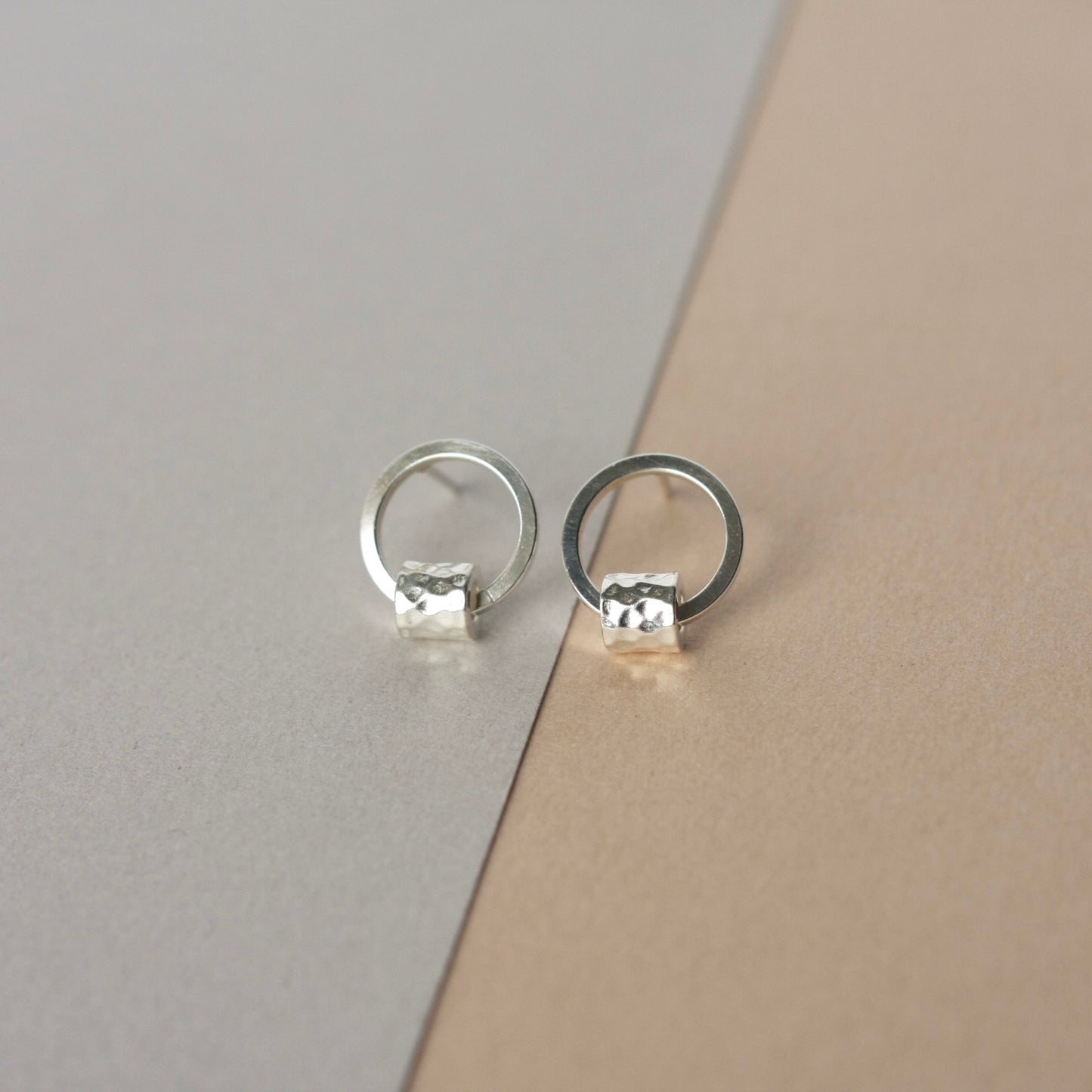 Minimalist Sterling Silver Circle Stud Earrings