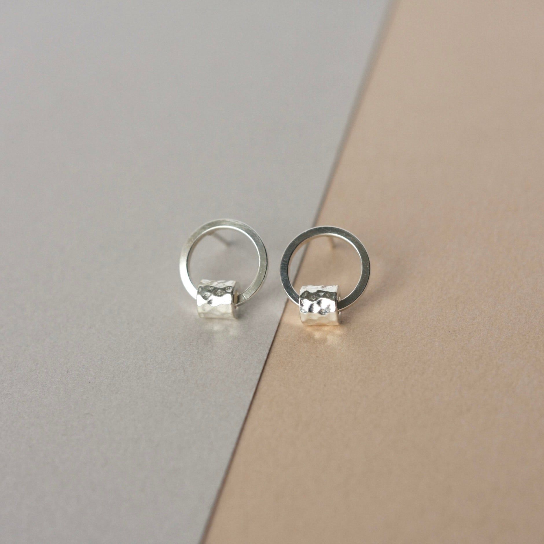 Minimalist Sterling Silver Circle Stud Earrings