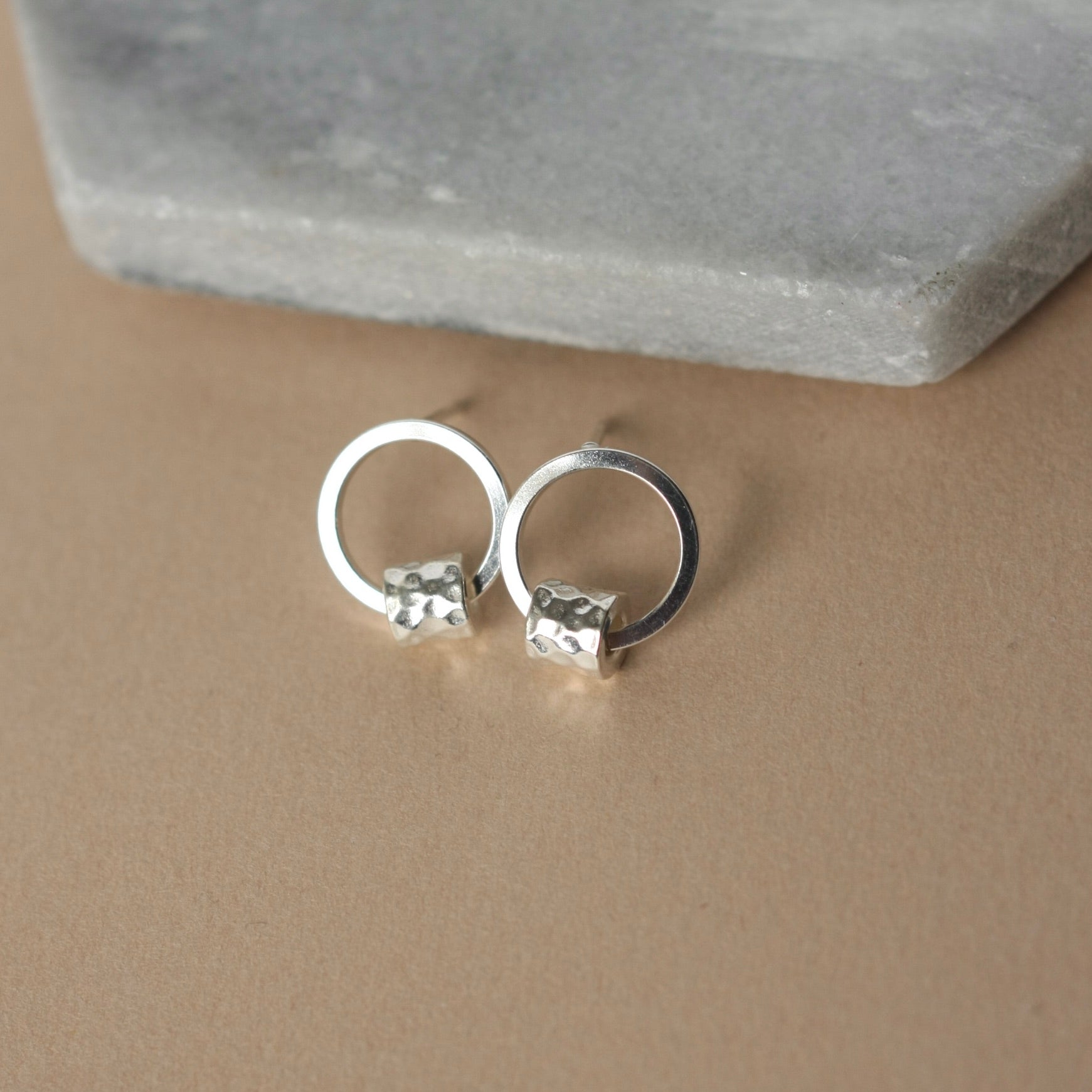 Minimalist Sterling Silver Circle Stud Earrings